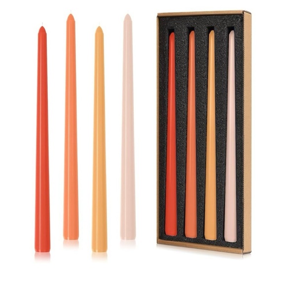 Set of 8 Colorful Taper Candles Orange Gradient - Picture 3 of 3